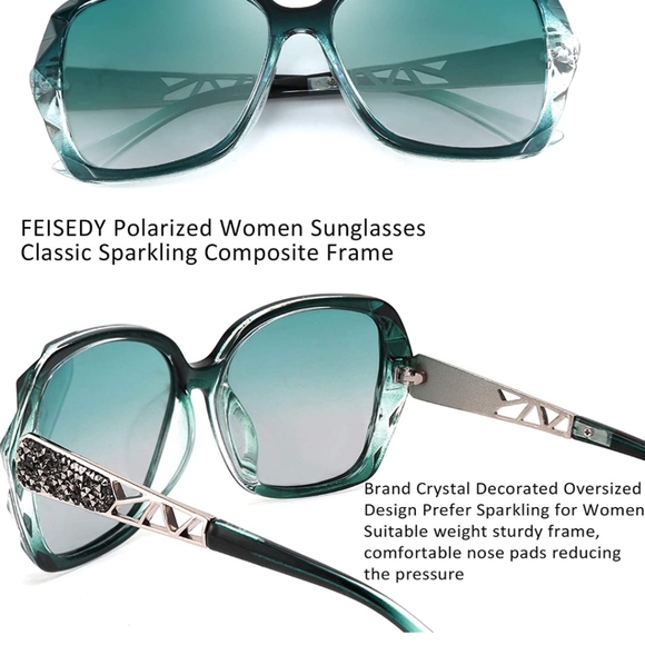 Women sunglasses square glasses polarized shiny - Picture 13 of 14